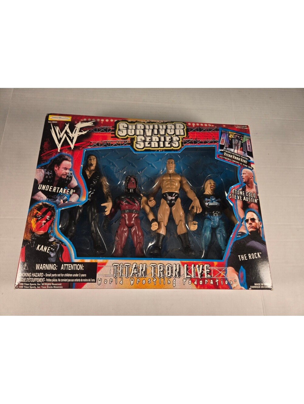 1999 WWF Survivor Series Titan Tron Live 4-Pack Undertaker Kane Rock Stone Cold